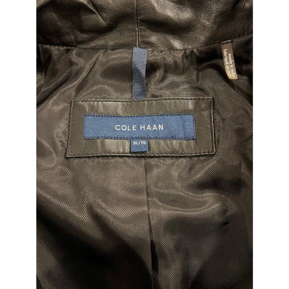 NWT Cole Haan Women’s Wing Collar Leather Jacket - Picture 4 of 7